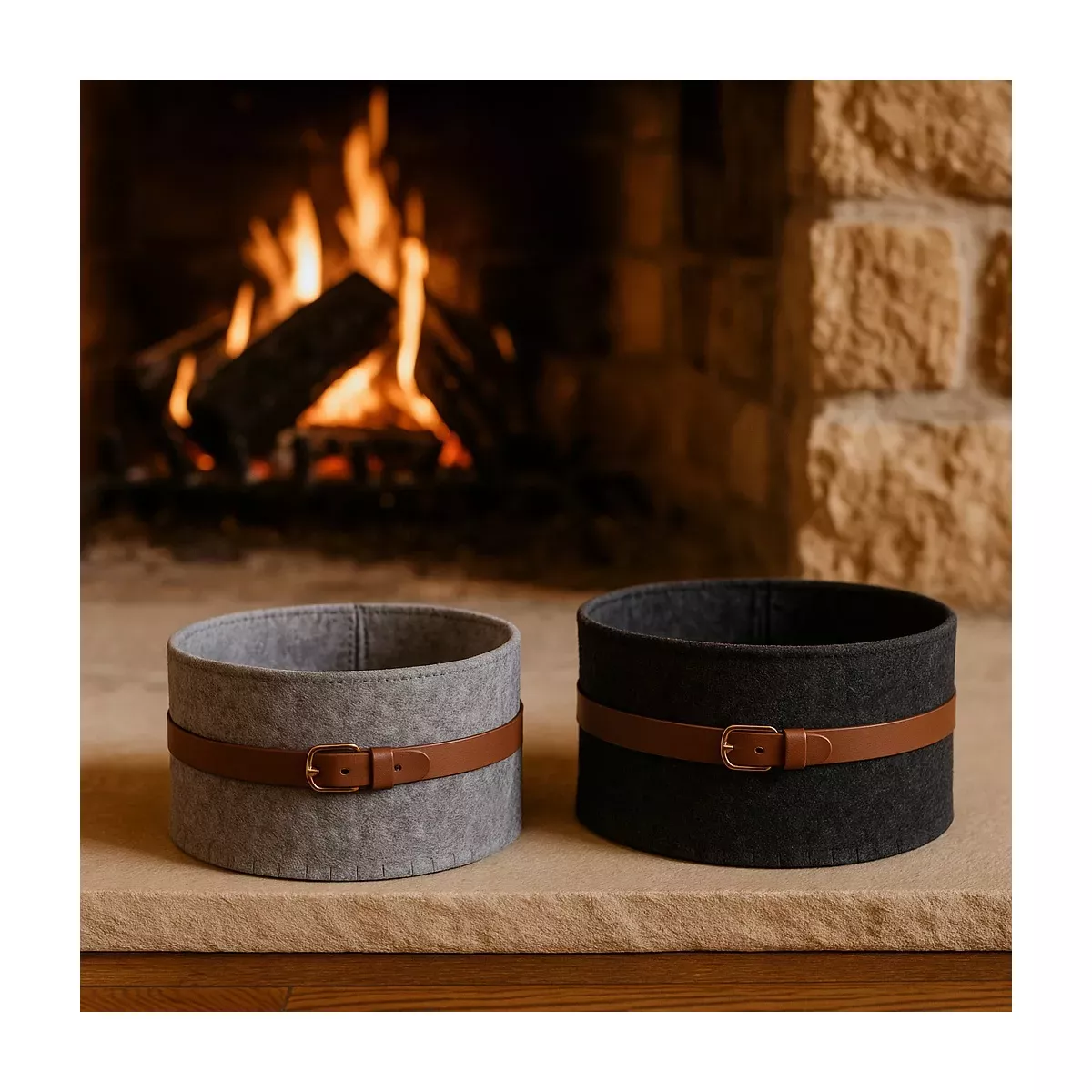 SET DE 2 PANIERS EN FEUTRINE