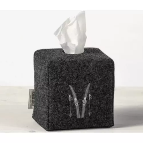 BOITE A MOUCHOIR FEUTRE DE LAINE SKI CARRÉ