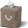 BOITE A MOUCHOIR FEUTRE DE LAINE  TETE DE CERF CARRÉ