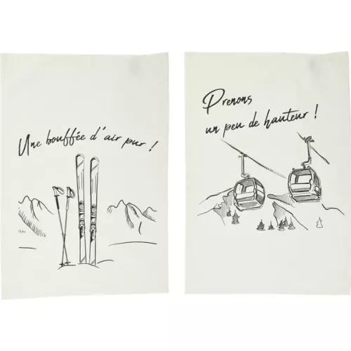 SET DE 2 TORCHON SKI/TÉLÉPHÉRIQUE