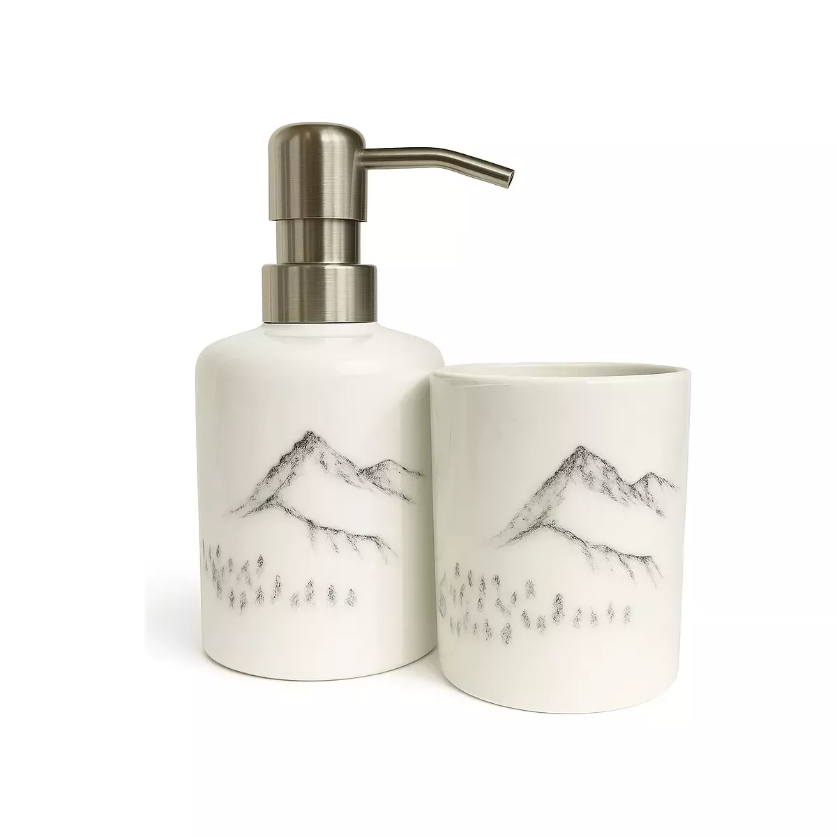 DISTRIBUTEUR DE SAVON MOTIF MONTAGNE
