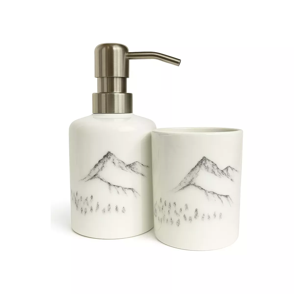 POT DE SALLE DE BAIN MOTIF MONTAGNE