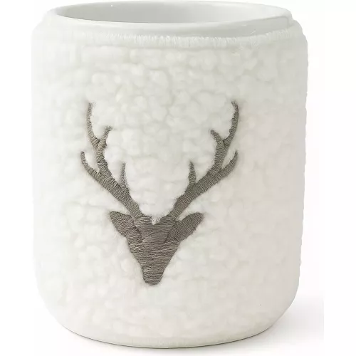POT DE SALLE DE BAIN LAINE MOTIF TÊTE DE CERF