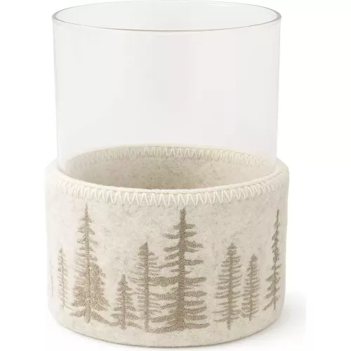 PHOTOPHORE SAPIN BEIGE FEUTRE DE LAINE