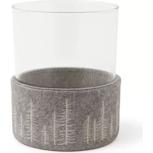 PHOTOPHORE SAPIN GRIS FEUTRE DE LAINE