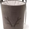 PANIER A LINGE TAUPE MOTIF BOIS DE CERF