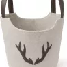 PANIER BEIGE MOTIF CORNE DE CERF