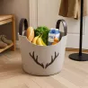 PANIER BEIGE MOTIF CORNE DE CERF