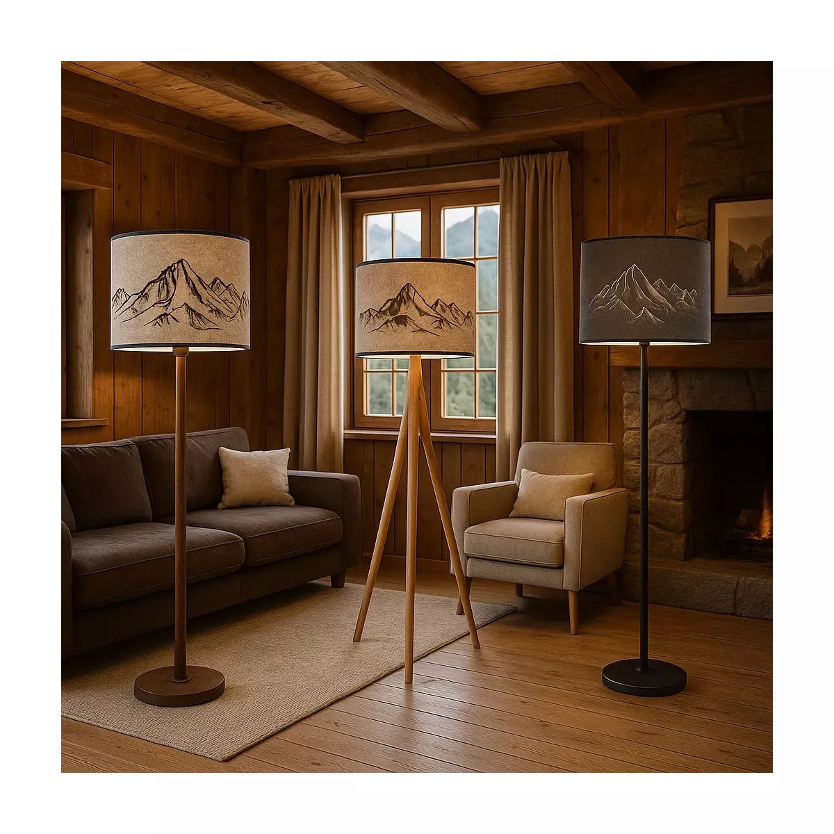 ABAT JOUR CYLINDRIQUE FEUTRE DE LAINE MONTAGNE