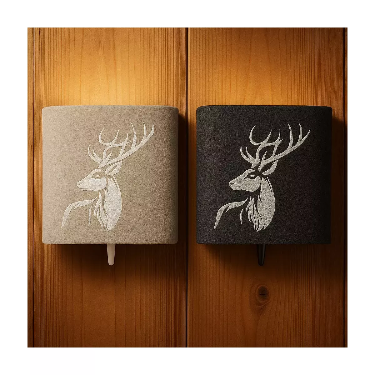ABAT JOUR FEUTRE DE LAINE MOTIF CERF