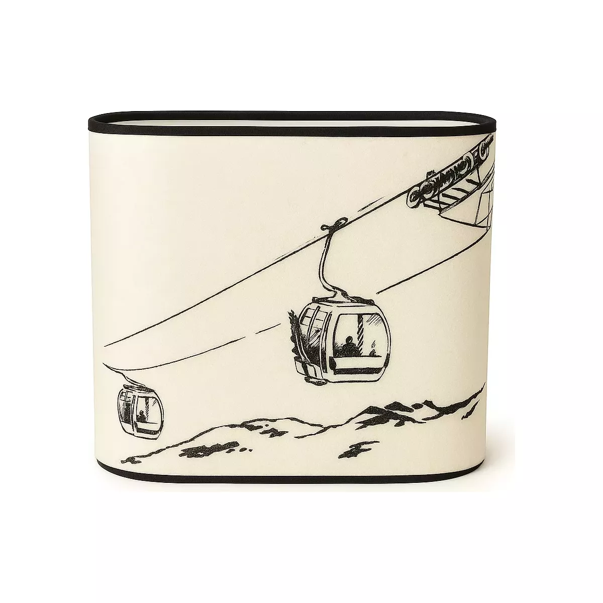 ABAT JOUR CARRÉ FEUTRE ECRU BRODE TELECABINE 20 CM