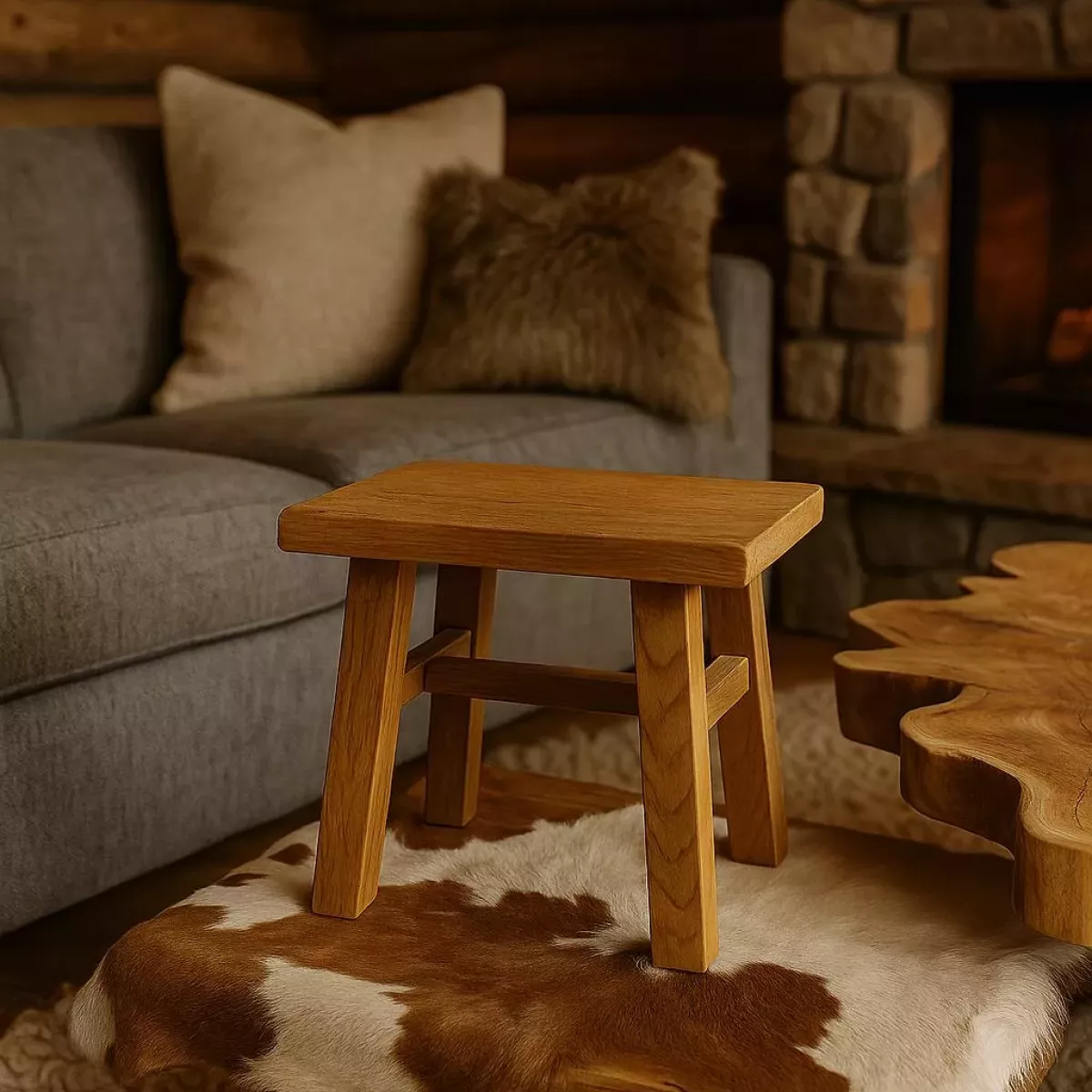 PETIT BANC EN VIEUX TECK 30X30