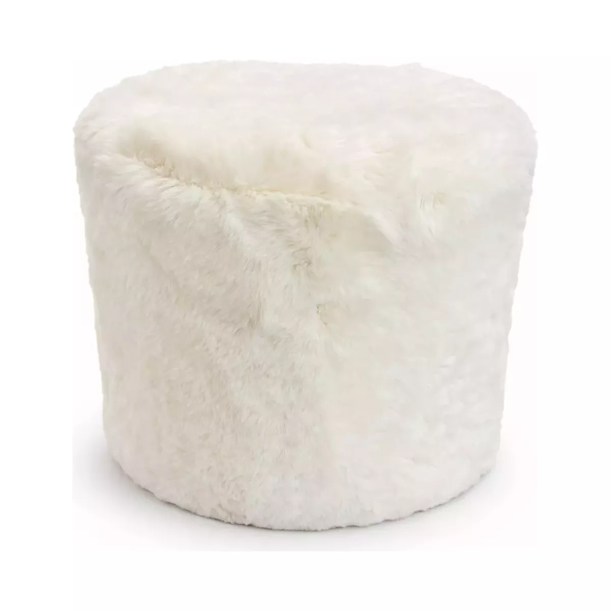 POUF FAUSSE FOURRURE BLANCHE
