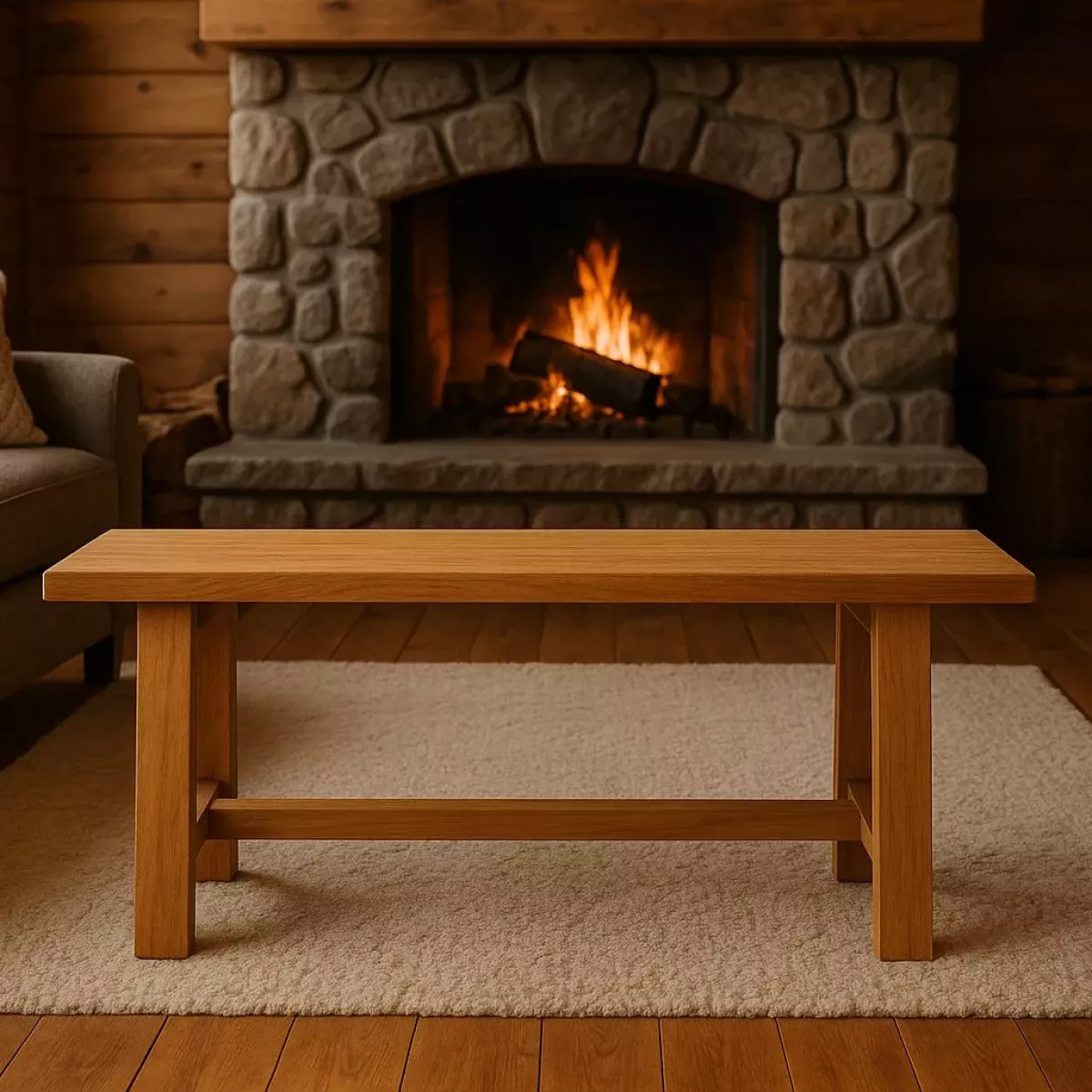 BANC EN VIEUX TECK 80X47 CM