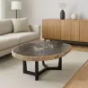 TABLE BASSE PLATEAU BOIS FOSSILISÉ