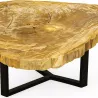 TABLE BASSE AVEC PLATEAU BOIS FOSSILISÉ BEIGE