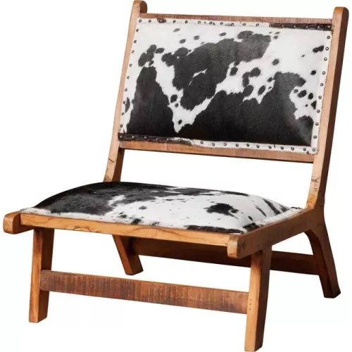 FAUTEUIL EN PEAU DE VACHE VÉRITABLE
