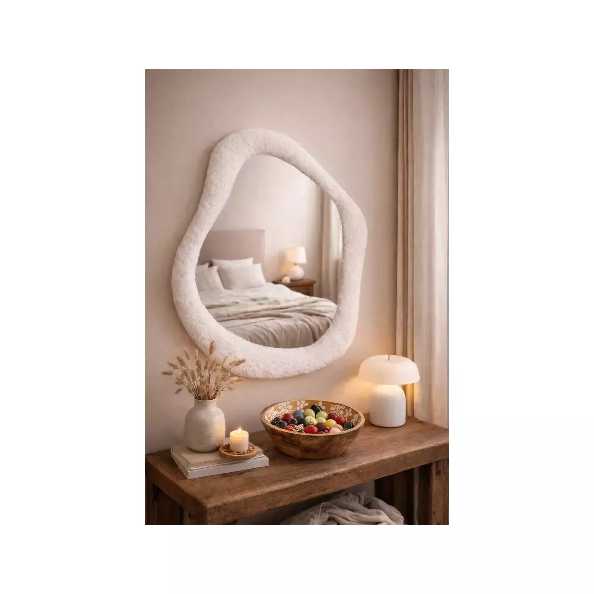 MIROIR BOUCLETTE ECRU