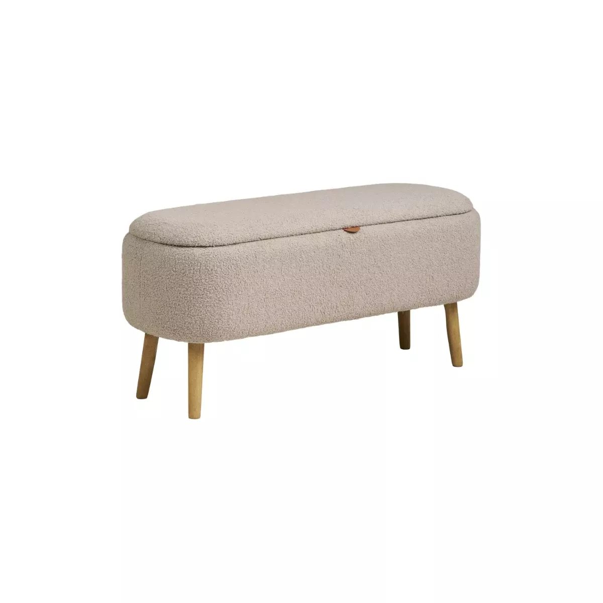 BANC COFFRE BOUCLETTE BEIGE