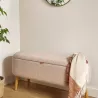 BANC COFFRE BOUCLETTE BEIGE
