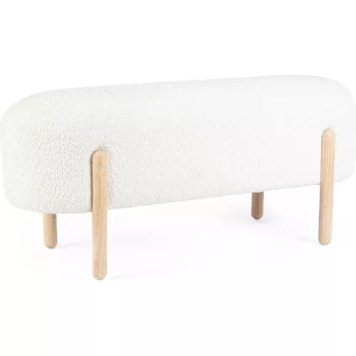 BANC EN BOUCLETTE AVEC PIED EN BOIS