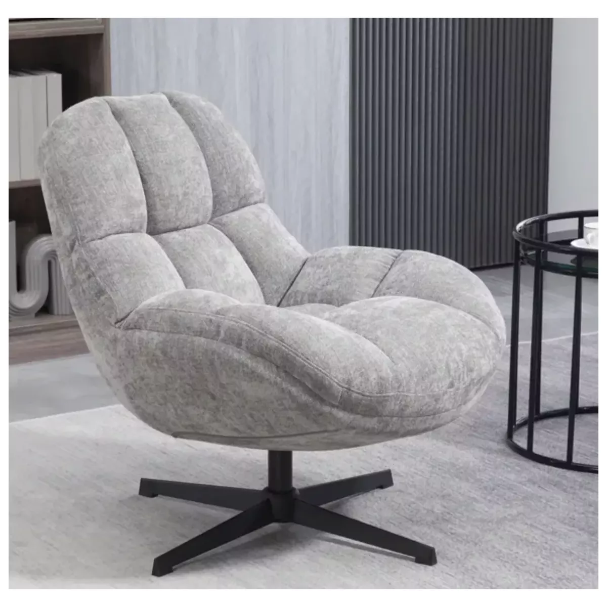 FAUTEUIL PIVOTANT GRIS