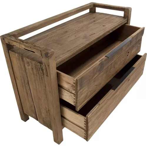 COMMODE 2 TIROIRS EN BOIS RECYCLÉ