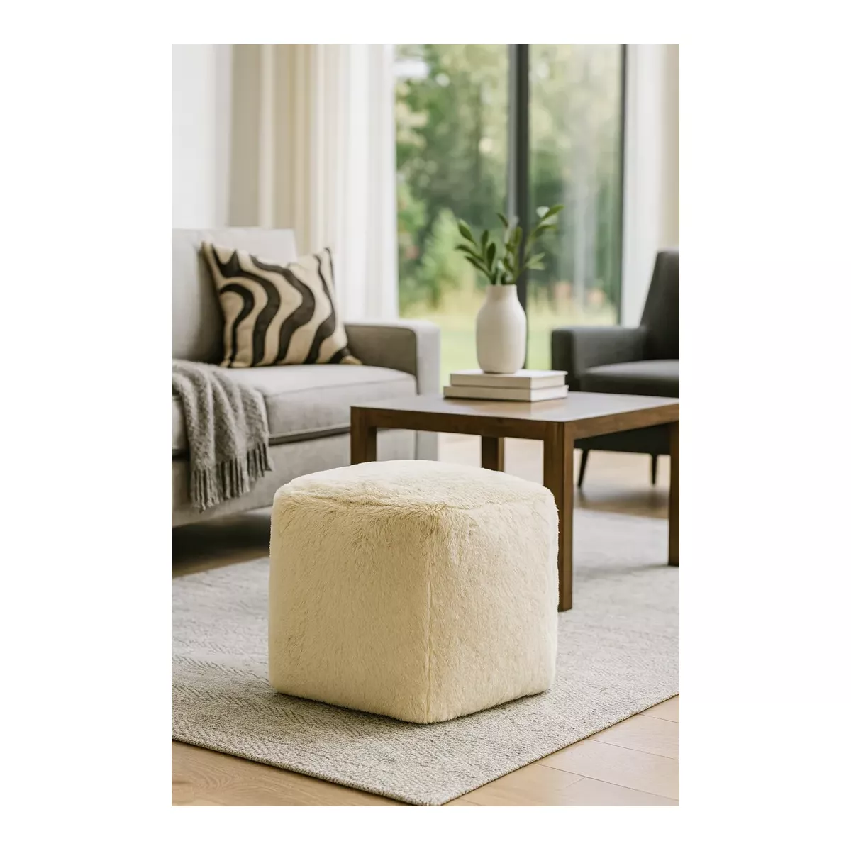 POUF FAUSSE FOURRURE