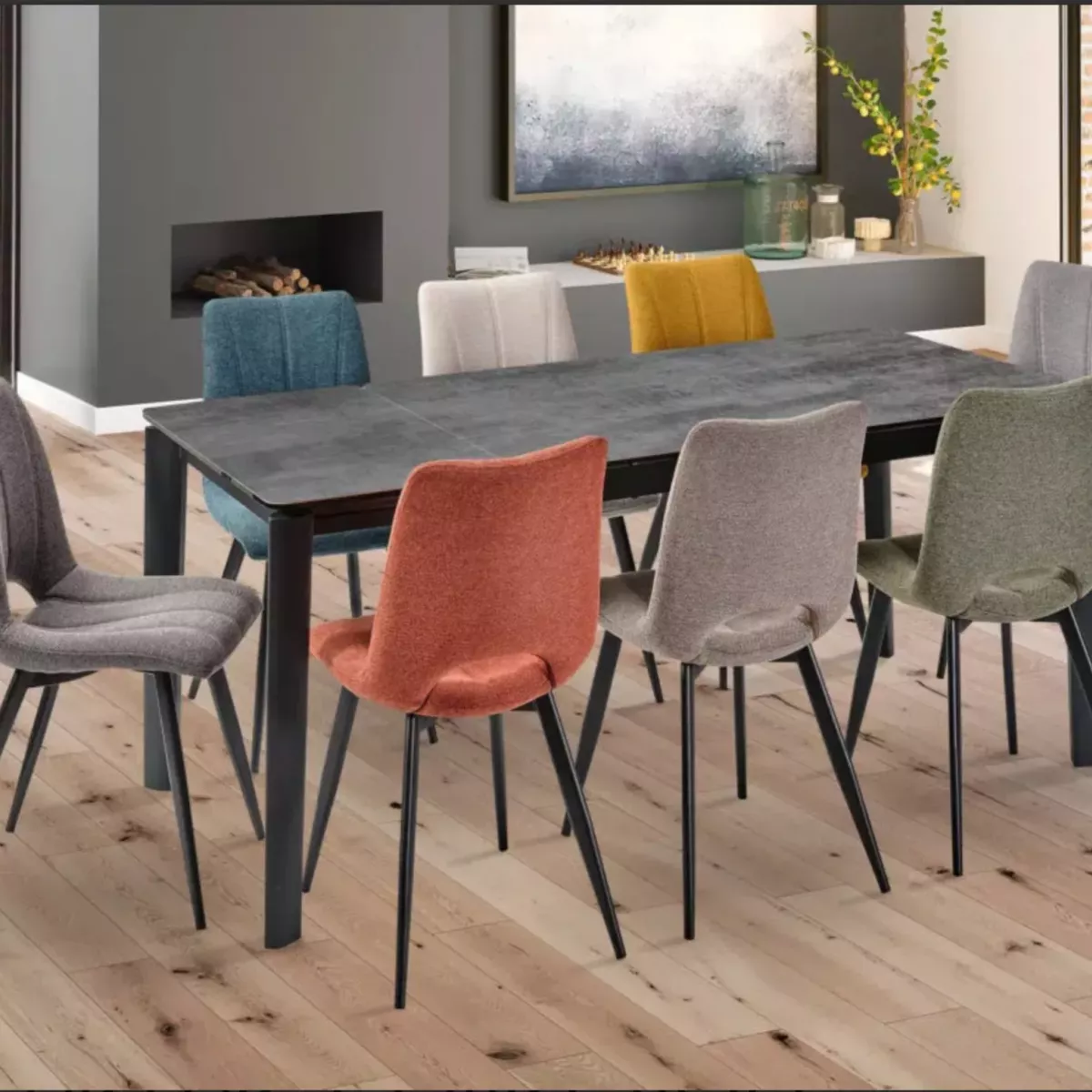 TABLE REPAS CERAMIQUE AVEC ALLONGE 140x90 CM