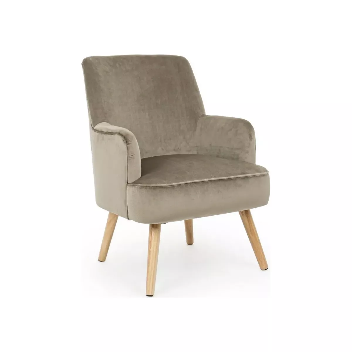 FAUTEUIL VELOUR TAUPE