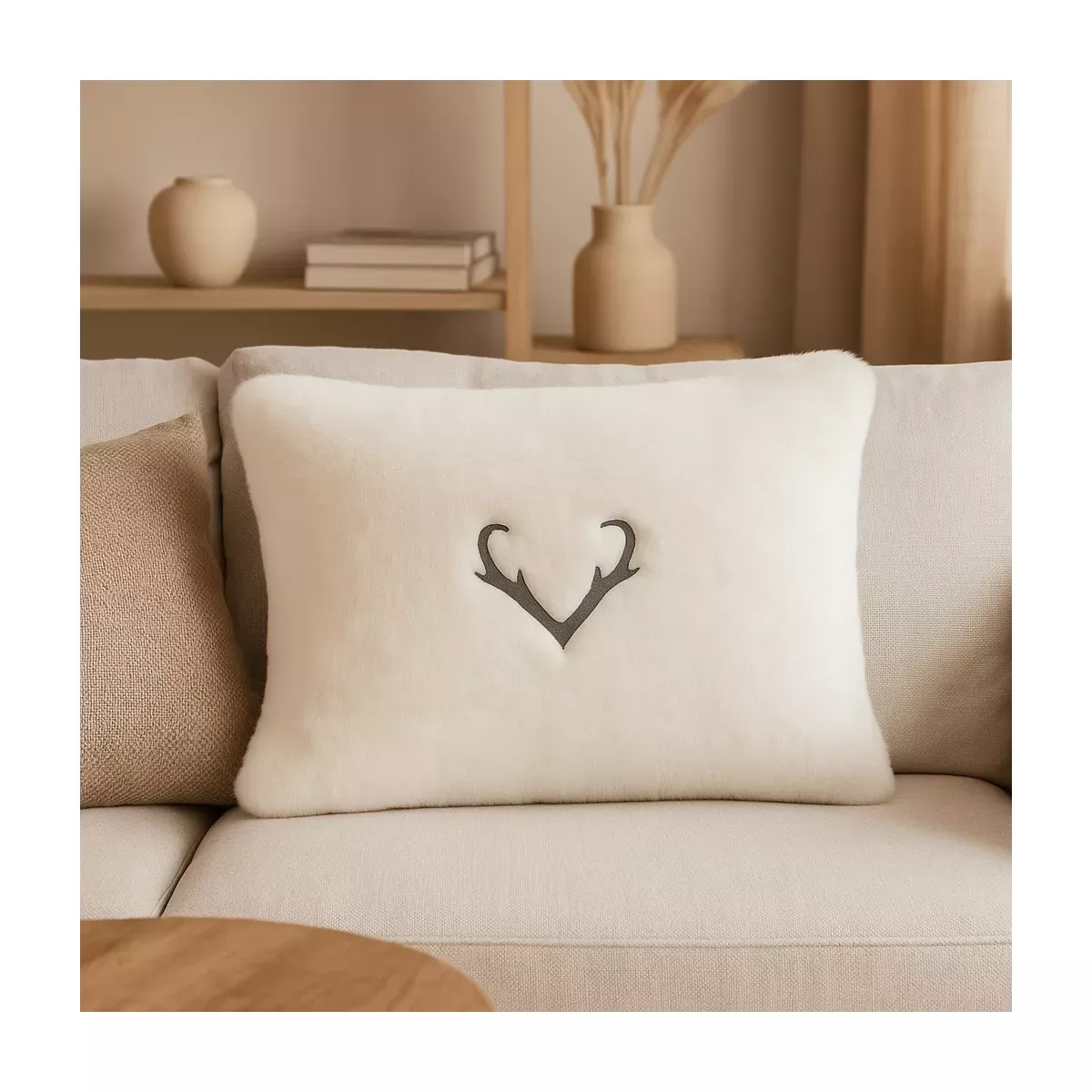 COUSSIN BLANC BOIS DE CERF