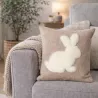 COUSSIN LAPIN FEUTRE DE LAINE BEIGE