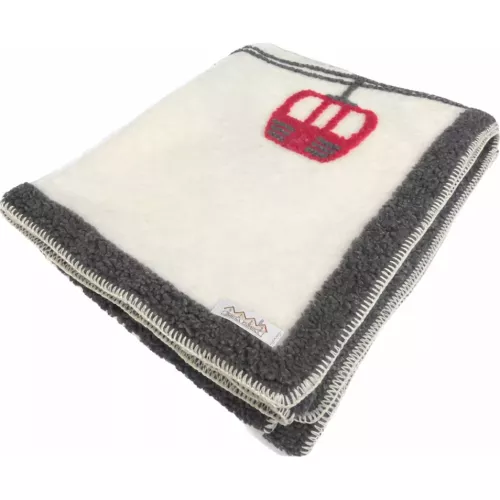 PLAID PANA COTTA BLANC TÉLÉCABINE ROUGE