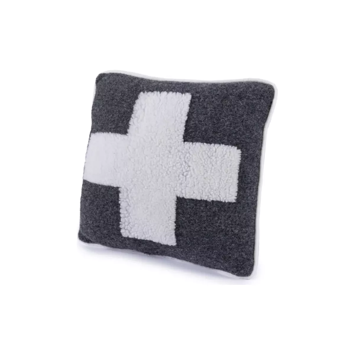 COUSSIN GRIS FONCE CROIX BLANCHE