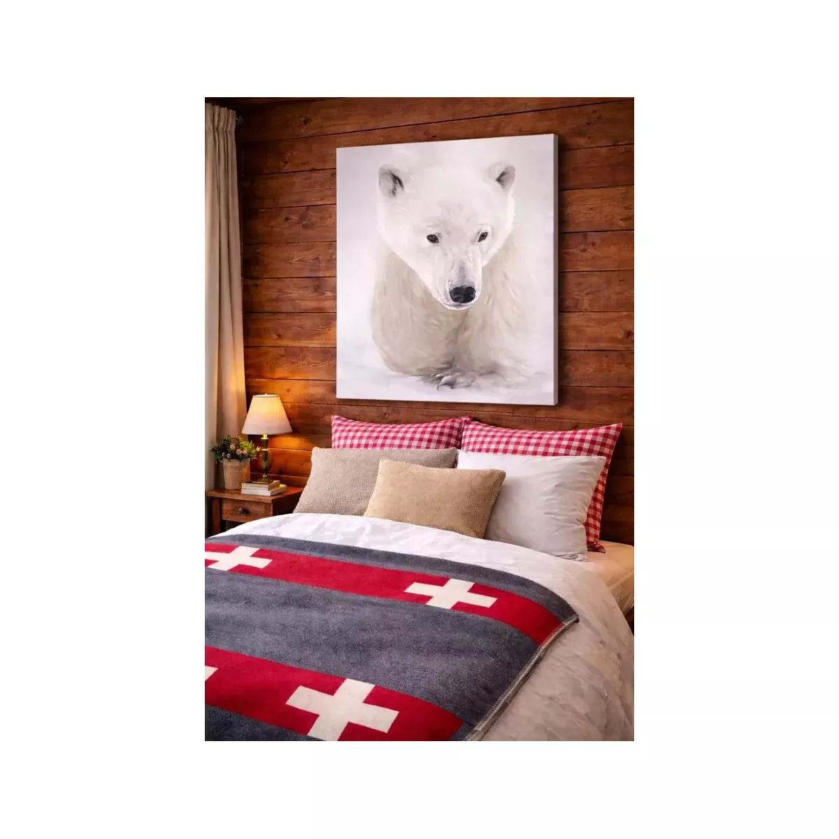 TOILE OURS POLAIRE MARCHANT 120X80 CM