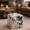 POUF CUBE PEAU DE VACHE
