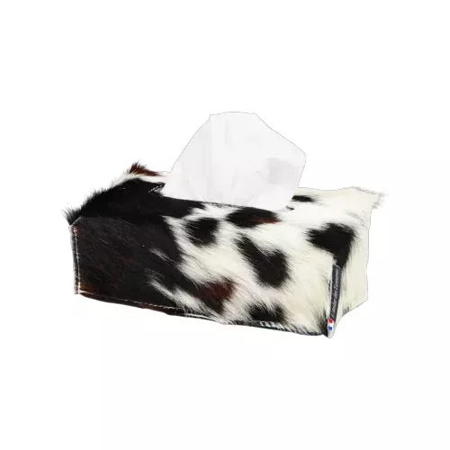 HOUSSE BOITE A MOUCHOIRS EN PEAU DE VACHE