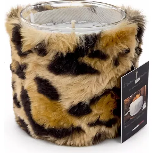 BOUGIE PARFUMÉE AVEC HOUSSE FAUSSE FOURRURE LEOPARD