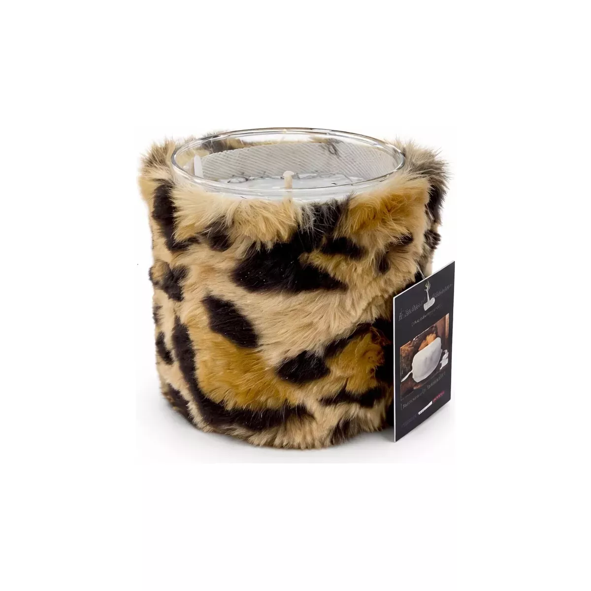 BOUGIE PARFUMÉE AVEC HOUSSE FAUSSE FOURRURE LEOPARD