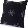 COUSSIN FLOCON NOIR ET GRIS 50X50 CM