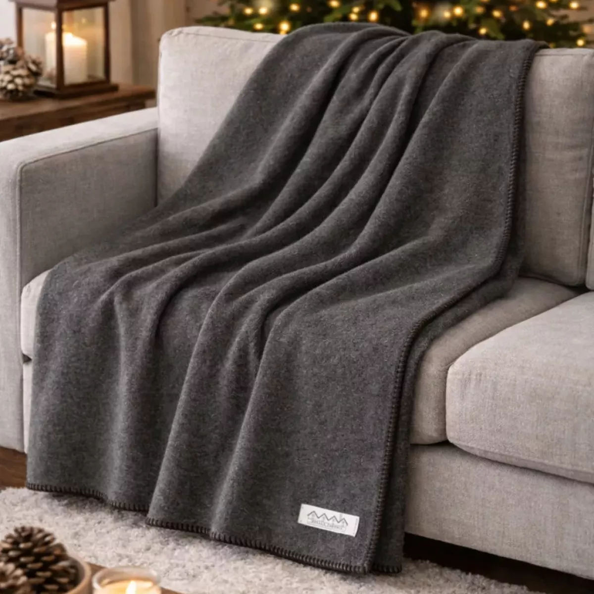 PLAID GRIS UNI 145X200 CM