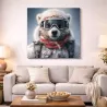 TABLEAU DIBOND OURS AVEC MASQUE 80X80 CM