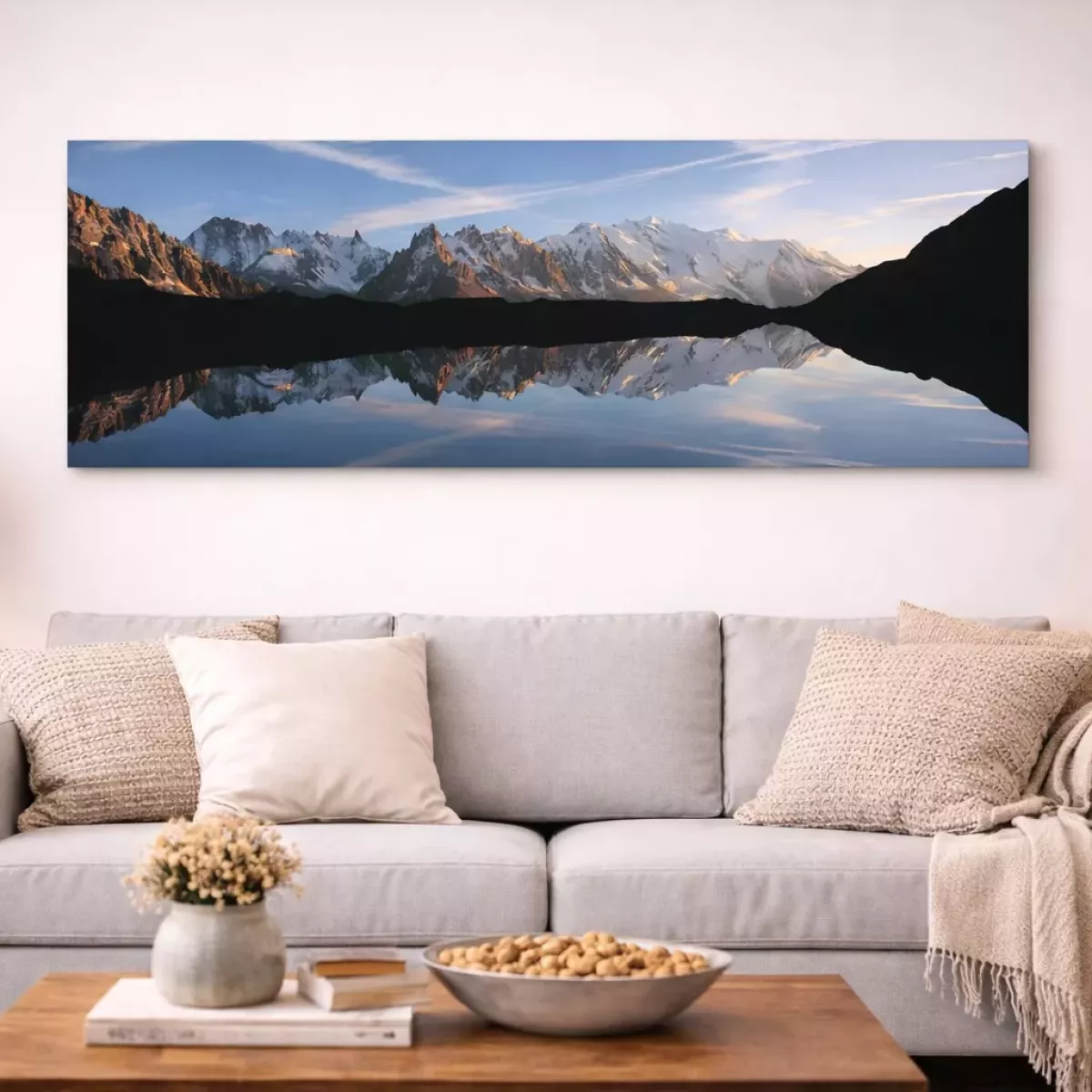 TOILE SUR CHASSIS LAC BLANC 50X150 CM