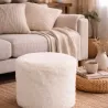 POUF FAUSSE FOURRURE BLANCHE