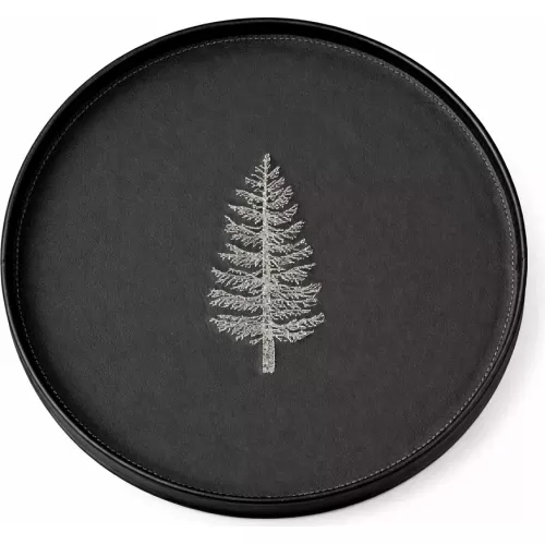 PLATEAU ROND SAPIN NOIR