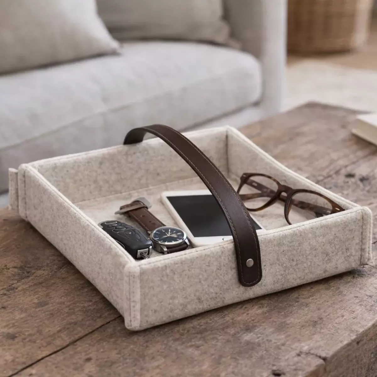 VIDE POCHE SANGLE CUIR