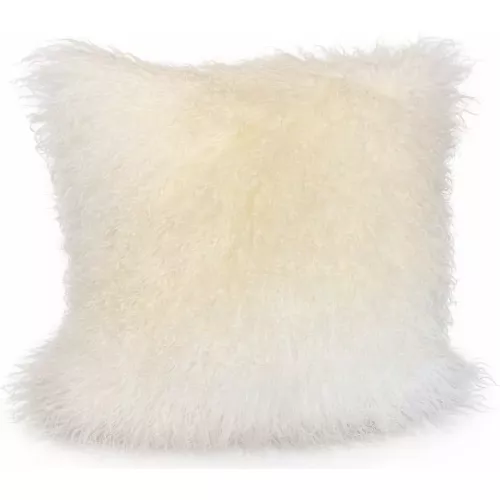 COUSSIN AGNEAU DU TIBET BLANC 50X50 CM