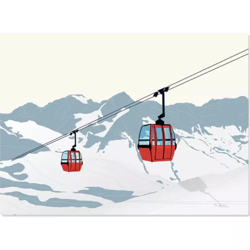 SET DE TABLE TÉLÉCABINE ROUGE