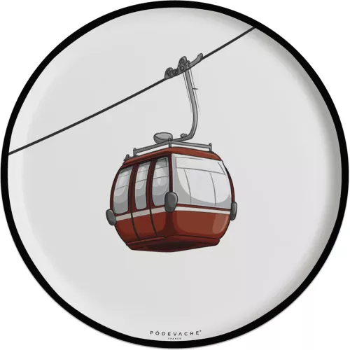 SET DE TABLE ROND TÉLÉCABINE ROUGE