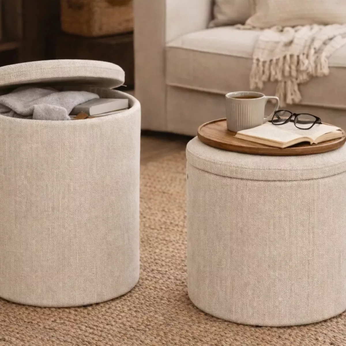 POUF COFFRE KATIA NATUREL